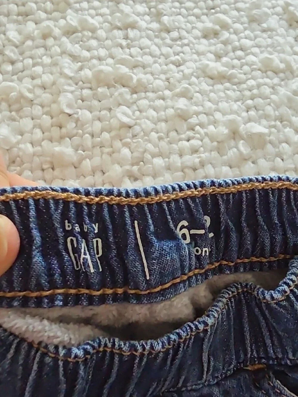 GAP Dark Blue Elastic Waist Denim Pants 6-12 M